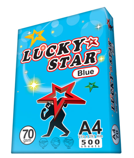 A4 70 GSM LuckyStar Blue Copy Paper ( 500 Pc ) – FP Media